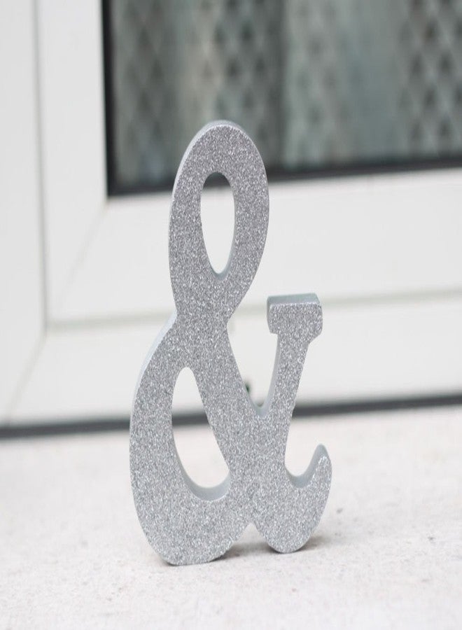 Amajoy Large Vintage Silver Glitter Mr & Mrs Wooden Letters Wooden Sign for Wedding Decoration Home Decoration Table Decoration - Image 4
